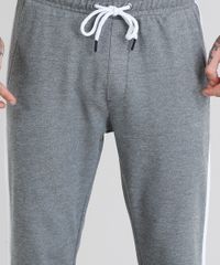 Calca-Masculina-em-Moletom-Slim-Cropped-com-Bolsos-e-Faixa-Lateral-Cinza-Mescla-9202901-Cinza_Mescla_4 Calca-Masculina-em-Moletom-Slim-Cropped-com-Bolsos-e-Faixa-Lateral-Cinza-Mescla-9202901-Cinza_Mescla_4