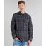 Camisa-Masculina-em-Flanela-Xadrez-com-Bolso-Manga-Longa-Chumbo-9082967-Chumbo_1