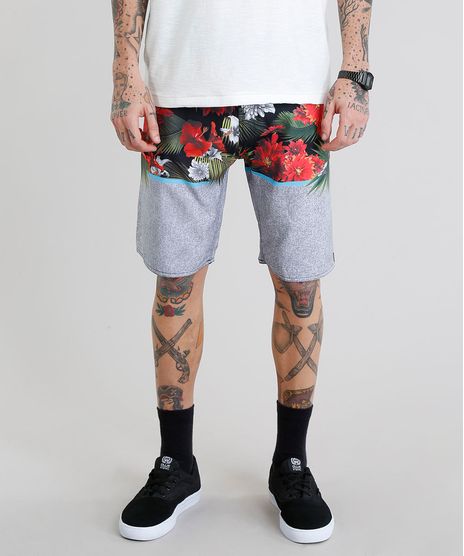 Bermuda-Surf-Masculina-com-Estampa-Floral-Cinza-9227031-Cinza_1