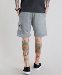 Bermuda-Masculina-em-Moletom-com-Bolsos-Cinza-Mescla-9227678-Cinza_Mescla_2