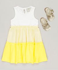 Vestido-Infantil-Curto-com-Recortes-e-Babado-Sem-Manga-Decote-Redondo-Off-White-9234398-Off_White_3