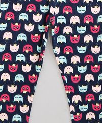 Conjunto-Infantil-Gatinhas-de-Blusa-Manga-Curta-Cinza-Mescla---Calca-Legging-Estampada-em-Algodao---Sustentavel-Azul-Marinho-8555145-Azul_Marinho_4