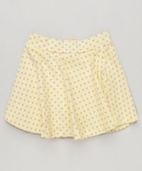 Short-Saia-Infantil-Estampado-de-Coracoes-com-Laco-em-Algodao---Sustentavel-Amarelo-9280460-Amarelo_2