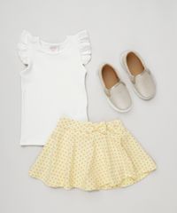 Short-Saia-Infantil-Estampado-de-Coracoes-com-Laco-em-Algodao---Sustentavel-Amarelo-9280460-Amarelo_3