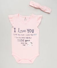 Body-Infantil--I-Love-You--com-Babado-Sem-Manga---Faixa-de-Cabelo-em-Algodao---Sustentavel-Rosa-9117941-Rosa_1