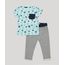 Conjunto-Infantil-de-Camiseta-Estampada-de-Estrelas-Manga-Curta-Verde---Calca-em-Moletom-Cinza-Mescla-9118892-Cinza_Mescla_1
