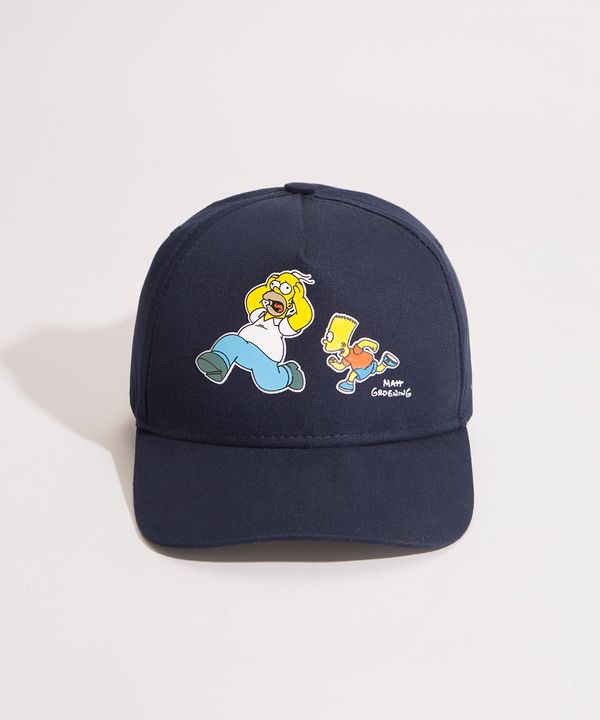 Boné Infantil Aba Curva Tal Pai Tal Filho Os Simpsons Azul Marinho G