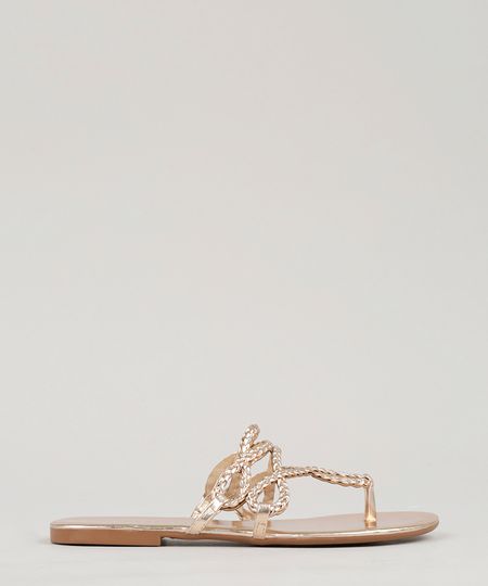 Rasteira-Feminina-Metalizada-com-Tranca-Rose-9263147-Rose_1