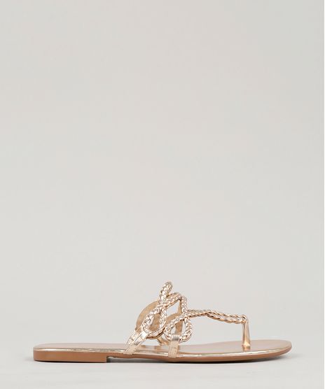Rasteira-Feminina-Metalizada-com-Tranca-Rose-9263147-Rose_1
