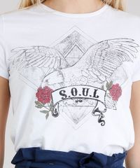 Blusa-Feminina--Soul--com-Estampa-de-Aguia-Manga-Curta-Decote-Redondo-Off-White-9211802-Off_White_4