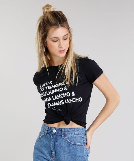 Blusa-Feminina-Signos-Touro-Manga-Curta-Decote-Redondo-Preta-9314912-Preto_1