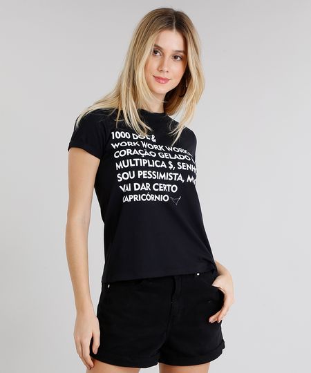 Blusa-Feminina-Signos-Capricornio-Manga-Curta-Decote-Redondo-Preta-9314914-Preto_1