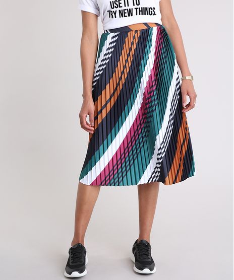Saia-Feminina-Midi-Plissada-Estampada--Branca-9243670-Branco_1