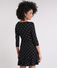 Vestido-Feminino-Estampado-de-Poa-Curto-Transpassado-com-Babado-Manga-Longa-Decote-V-Preto-9238220-Preto_2