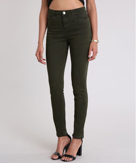 Calca-de-Sarja-Super-Skinny-Cintura-Alta-Verde-Militar-9042390-Verde_Militar_1