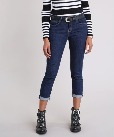 Calca-Jeans-Feminina-Cropped-Cintura-Alta-com-Cinto-Western-Azul-Escuro-9209348-Azul_Escuro_1