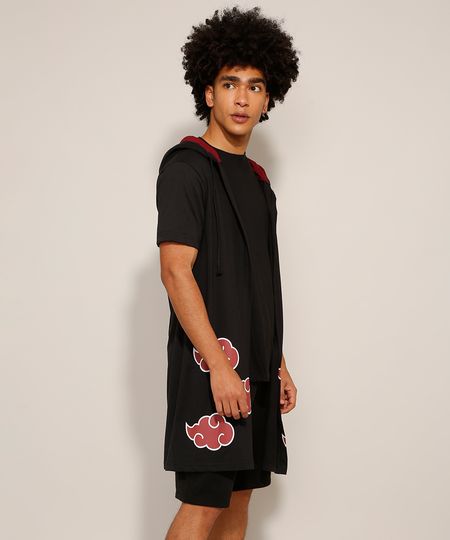 Capa Roupa Akatsuki Naruto com Capuz
