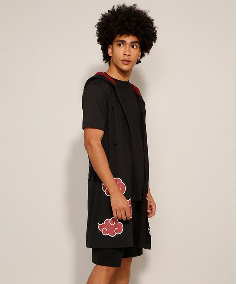 Capa Roupa Akatsuki Naruto com Capuz