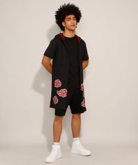 Capa Roupa Akatsuki Naruto com Capuz