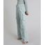 Calca-em-Sarja-Feminina-Cargo-com-Bolsos-Cintura-Alta-Verde-Claro-9314909-Verde_Claro_1