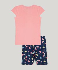 Conjunto-Infantil-de-Blusa-Unicornio-Manga-Curta-Rosa---Bermuda-Estampada-em-Algodao---Sustentavel-Azul-Marinho-9284237-Azul_Marinho_2