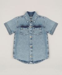 Camisa-Jeans-Infantil-com-Bolsos-Manga-Curta-Azul-Medio-9235766-Azul_Medio_1