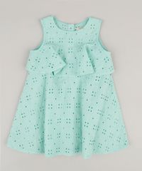 Vestido-Infantil-em-Laise-com-Babado-Sem-Manga-Decote-Redondo-Verde-Claro-9174586-Verde_Claro_1