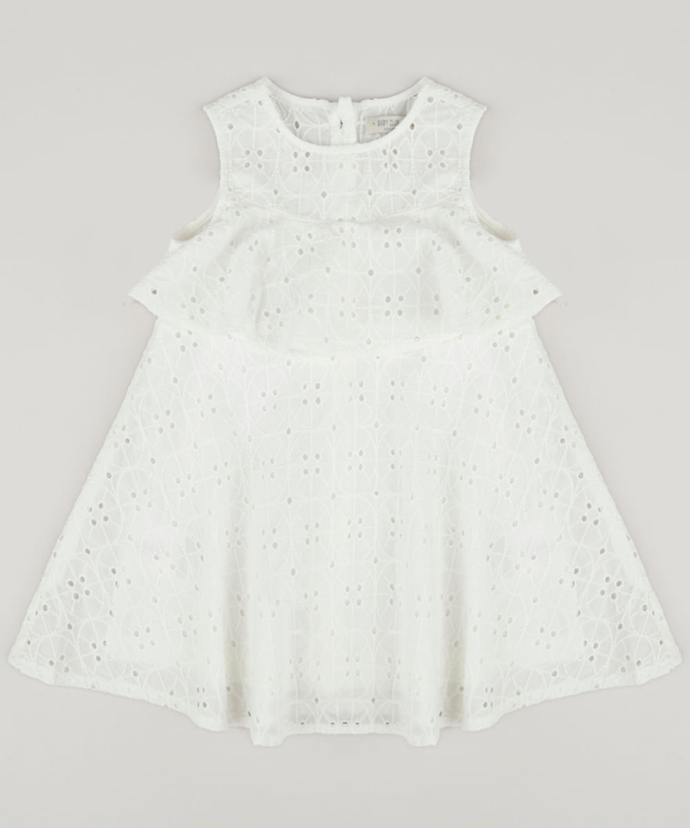 vestido laise branco infantil