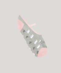 Meia-Sapatilha-Feminina-Estampada-de-Coroas-Cinza-Mescla-9233078-Cinza_Mescla_1