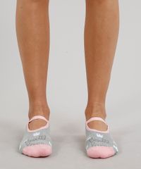Meia-Sapatilha-Feminina-Estampada-de-Coroas-Cinza-Mescla-9233078-Cinza_Mescla_4