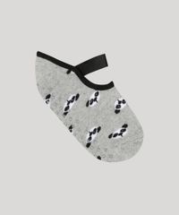 Meia-Sapatilha-Infantil-Estampada-de-Pandas-Cinza-Mescla-9264202-Cinza_Mescla_1