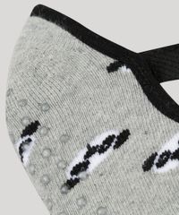 Meia-Sapatilha-Infantil-Estampada-de-Pandas-Cinza-Mescla-9264202-Cinza_Mescla_2