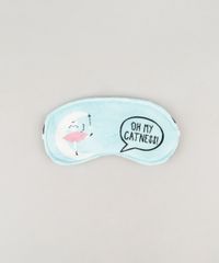 Kit-de-Apoio-de-Cabeca---Tapa-Olho-Estampado-de-Gatinho-Verde-Claro-9237107-Verde_Claro_3