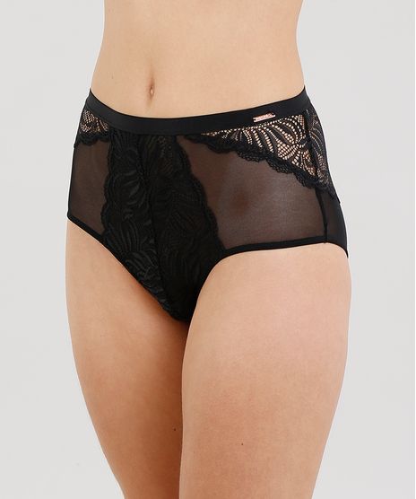Calcinha-Hot-Pant-em-Renda-com-Tule-Preta-9100035-Preto_1