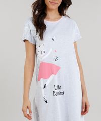 Camisola-Feminino-Manga-Curta-Gatinha-Cinza-Mescla-Claro-9223816-Cinza_Mescla_Claro_3