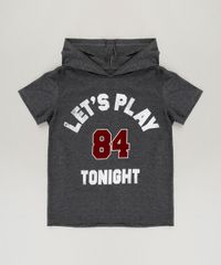 Camiseta-Infantil--Let-s-Play-Tonight--com-Capuz-Manga-Curta-Cinza-Mescla-Escuro-9240108-Cinza_Mescla_Escuro_1