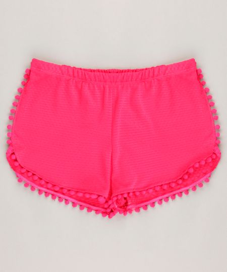 Short-Infantil-Texturizado-com-Pompom-Pink-9229156-Pink_1 Short-Infantil-Texturizado-com-Pompom-Pink-9229156-Pink_1
