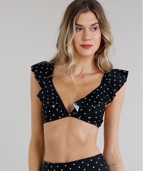 Biquini-Top-de-Alca-Estampado-de-Poas-com-Babado-e-Bojo-Removivel-Protecao-UV50--Preto-9221411-Preto_1