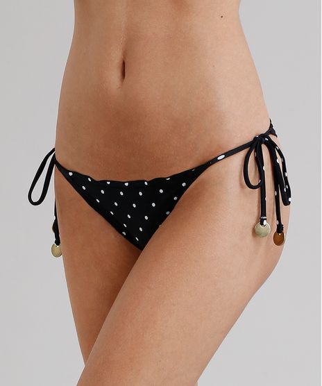 Biquini-Calcinha-Tanga-Levanta-Bumbum-Estampada-de-Poas-com-Protecao-UV50--Preta-9221414-Preto_1