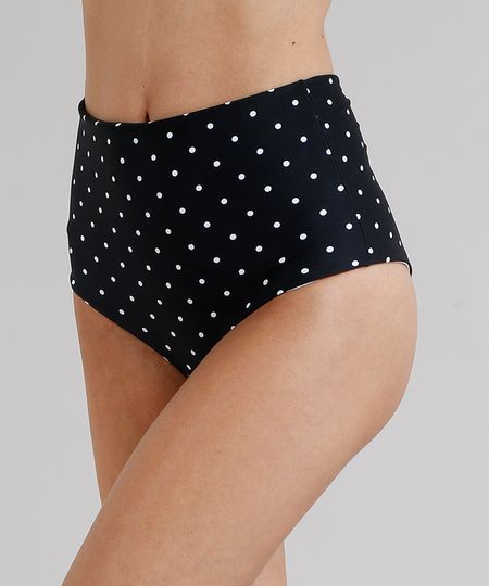 Biquini-Calcinha-Hot-Pant-Dupla-Face-Estampado-de-Poas-com-Protecao-UV50--Preta-9221412-Preto_1