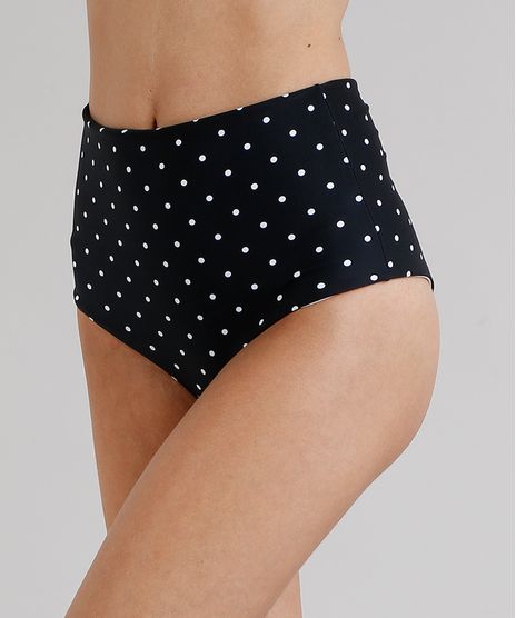 Biquini-Calcinha-Hot-Pant-Dupla-Face-Estampado-de-Poas-com-Protecao-UV50--Preta-9221412-Preto_1