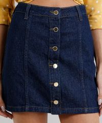 Saia-Jeans-Feminina-Cintura-Alta-com-Botoes--Azul-Escuro-9281303-Azul_Escuro_4
