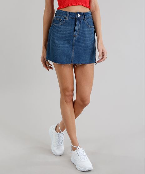 Saia-Jeans-Feminina-com-Faixa-Lateral-Barra-Desfiada-Azul-Escuro-9269768-Azul_Escuro_1