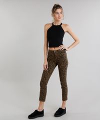 Calca-de-Sarja-Feminina-Skinny-Estampada-Animal-Print-Marrom-9269766-Marrom_3