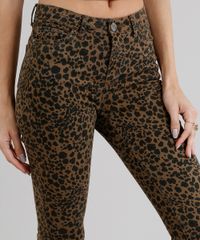 Calca-de-Sarja-Feminina-Skinny-Estampada-Animal-Print-Marrom-9269766-Marrom_4