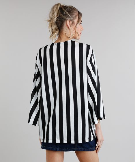 kimono feminino listrado