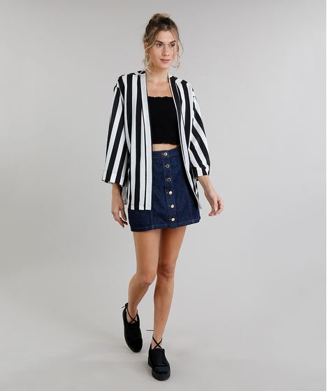 kimono feminino listrado