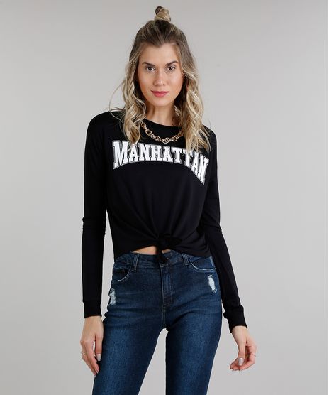 Blusa-Feminina--Manhattan--Cropped-com-No-Manga-Longa-Decote-Redondo-Preta-9216620-Preto_1