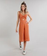 Macacao-Feminino-Pantacourt-com-Vazado-e-No-Decote-V-Laranja-Escuro-9181776-Laranja_Escuro_3