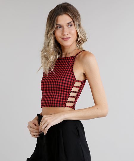 Regata-Feminina-Cropped-Halter-Neck-Estampada-Xadrez-com-Recortes-Laterais--Vermelha-9132367-Vermelho_1 Regata-Feminina-Cropped-Halter-Neck-Estampada-Xadrez-com-Recortes-Laterais--Vermelha-9132367-Vermelho_1